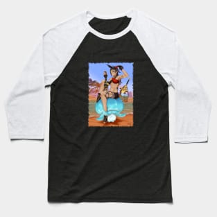 Bunny Dehya Background Jagged Baseball T-Shirt